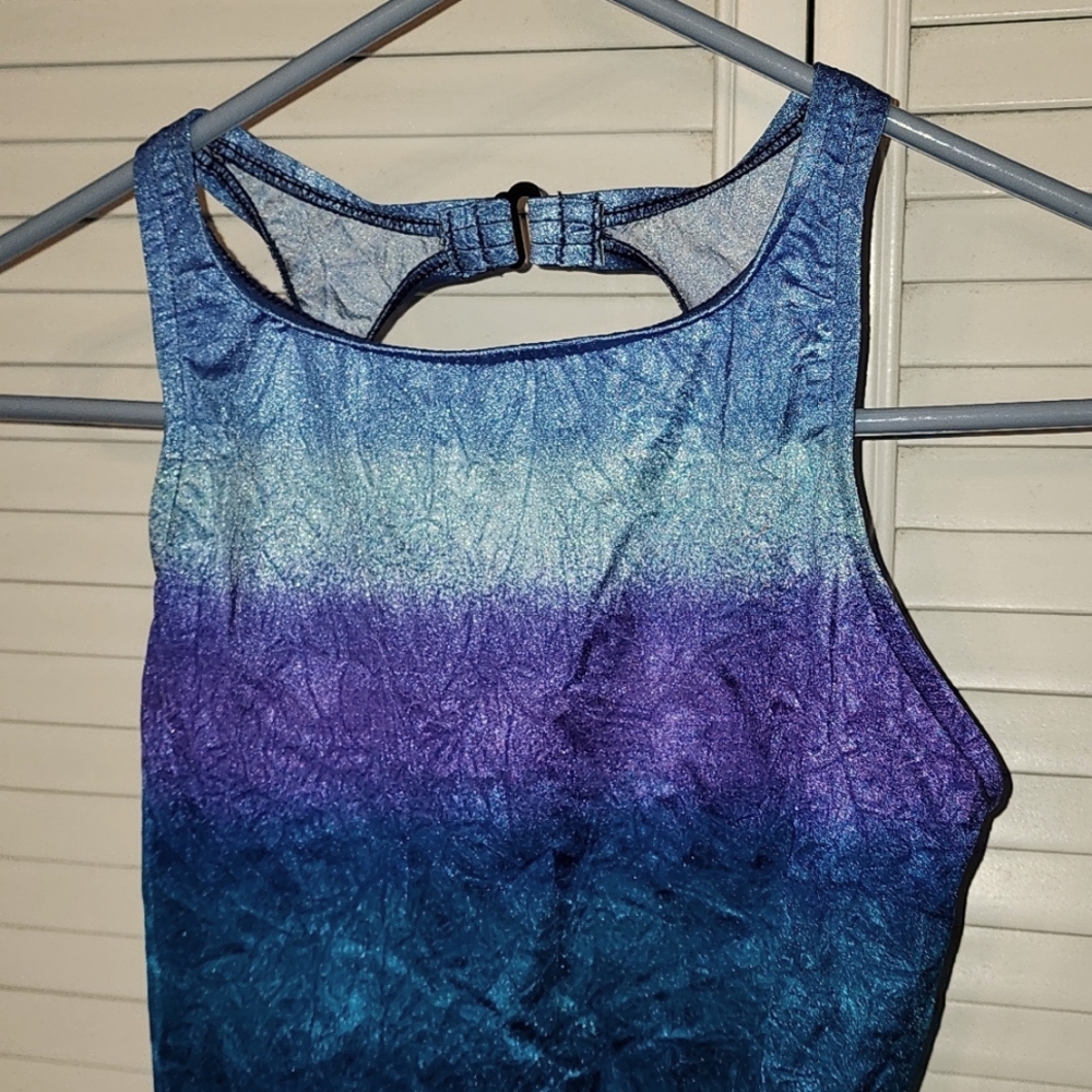 Jantzen Ombre Purple, Blue & Teal One Piece Swimsuit, Size 10